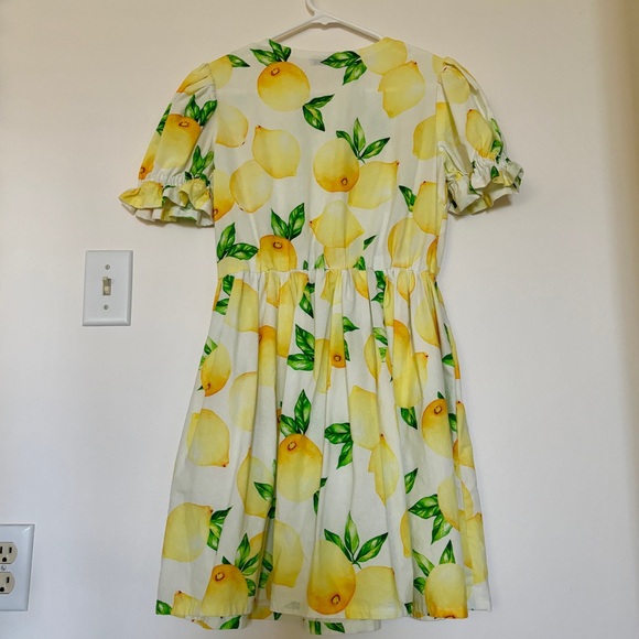 Lemon Print Puff Sleeve Mini Dress XS - Picture 4 of 10